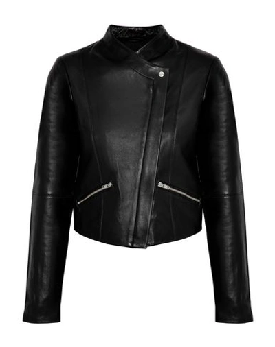 Shop Veda Leather Jacket In Black