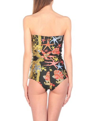 Shop Versace One-piece Swimsuits In Black