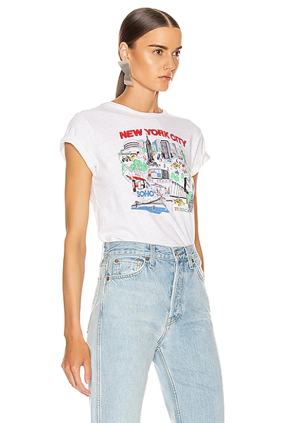 Shop Re/done Classic Tee New York City In Novelty,white In Vintage White