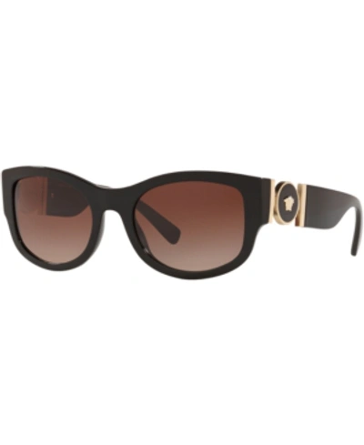 Shop Versace Black Medusa Sunglasses, Created For Macy's, Ve4372 In Black/brown Gradient