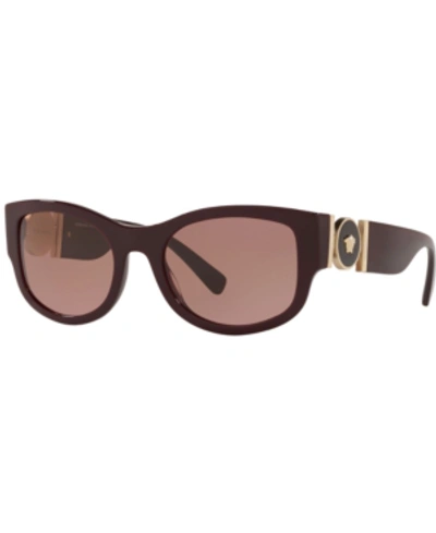 Shop Versace Sunglasses, Created For Macy's, Ve4372 55 In Burgundy/violet Grad Brown