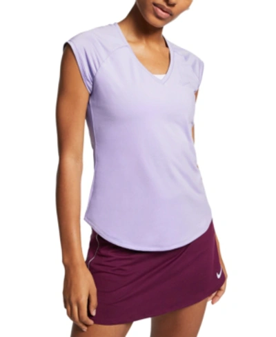 Shop Nike Women's Court Pure Dri-fit Tennis Top In Oxygen Purple