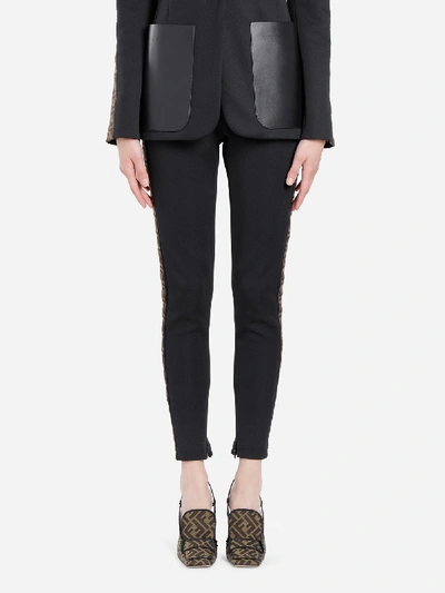 Shop Fendi Leggings In Black