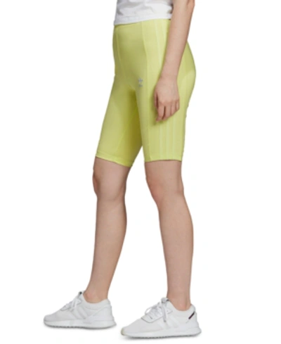 Shop Adidas Originals Bike Shorts In Med Yellow