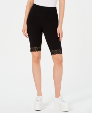 black biker shorts with lace