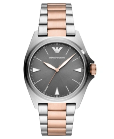 Shop Emporio Armani Men's Two-tone Stainless Steel Bracelet Watch 40mm In Two Tone