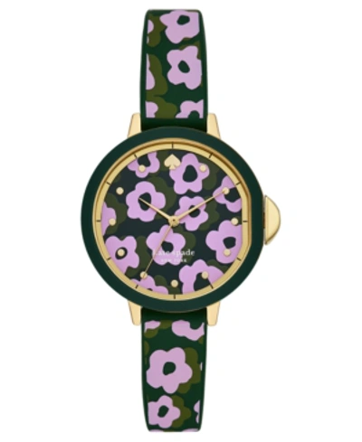 Shop Kate Spade Women's Park Row Floral Silicone Strap Watch 34mm In Multi