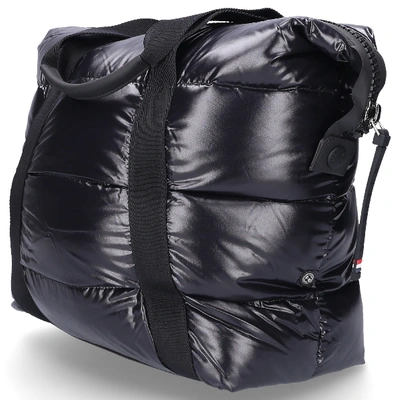 Shop Moncler Women Handbag Marne Shopping Bag Nylon Logo Black
