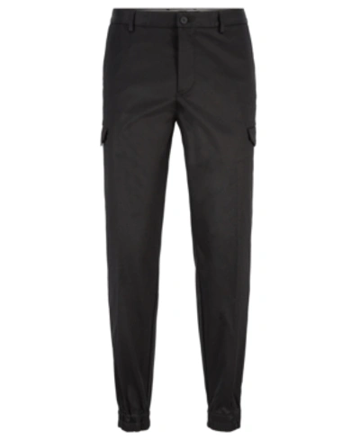 Shop Hugo Boss Boss Men's Tapered-fit Trousers In Black