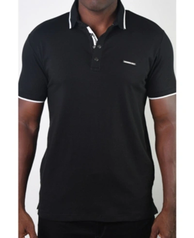 Shop Members Only Men's Basic Short Sleeve Snap Button Polo In Black