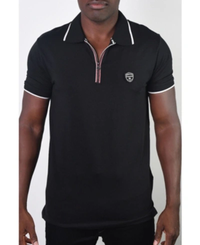 Shop Members Only Men's Basic Short Sleeve Stripe Polo In Black