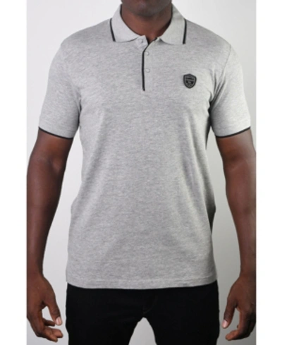 Shop Members Only Men's Basic Short Sleeve Logo Botton Polo In Light Grey
