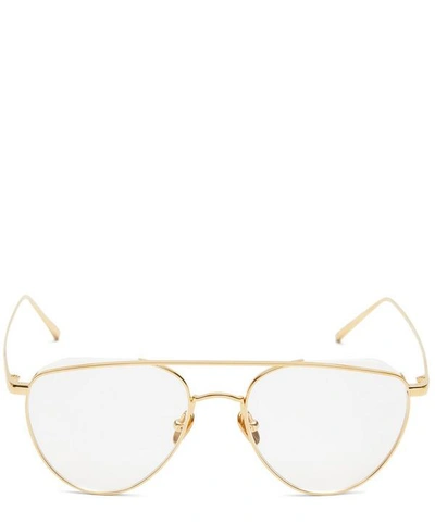 Shop Linda Farrow Gold-plated Auguste Aviator Optical Glasses