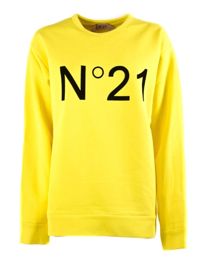 Shop N°21 Yellow Cotton Sweatshirt In Giallo