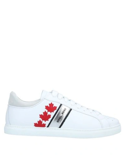 Shop Dsquared2 Man Sneakers White Size 12 Calfskin