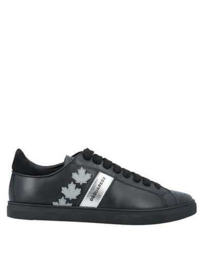 Shop Dsquared2 Man Sneakers Black Size 10 Calfskin