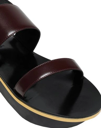 Shop Marni Woman Sandals Burgundy Size 7 Soft Leather In Red