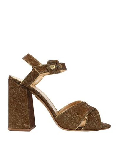 Shop Charlotte Olympia Sandals In Gold