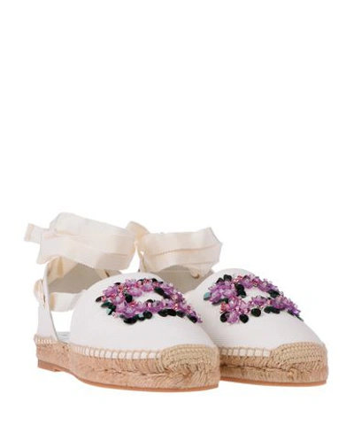 Shop Roger Vivier Woman Espadrilles White Size 6 Textile Fibers