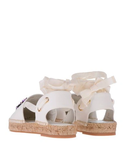 Shop Roger Vivier Woman Espadrilles White Size 6 Textile Fibers