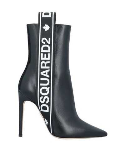 Shop Dsquared2 Woman Ankle Boots Black Size 11 Bull Skin
