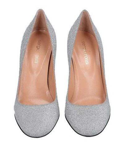 Shop Sergio Rossi Woman Pumps Silver Size 6 Soft Leather