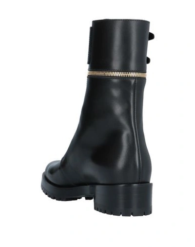 Sergio Rossi Woman Ankle Boots Black Size 5.5 Leather In Black