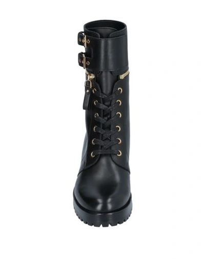 Sergio Rossi Woman Ankle Boots Black Size 5.5 Leather In Black