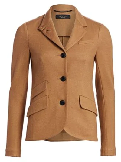 Shop Rag & Bone Slade Wool Blazer In Dark Camel