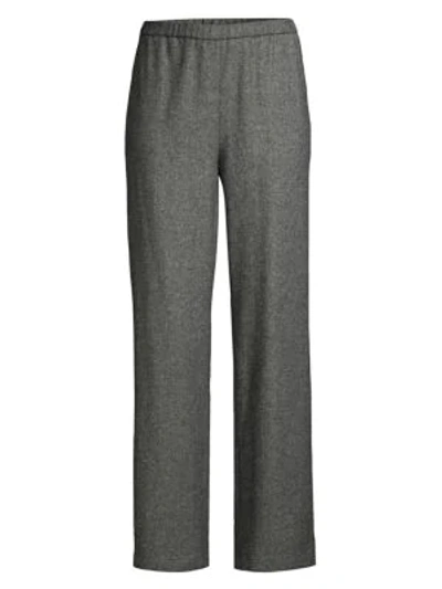 Shop Eileen Fisher Wool-blend Twill Trousers In Ash
