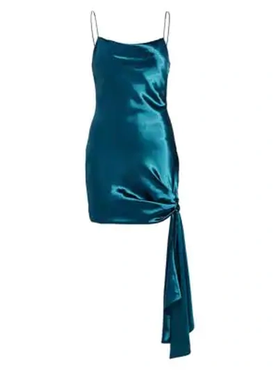 Shop Cinq À Sept Ryder Satin Mini Dress In Lazuli