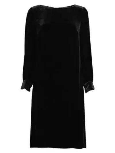 Shop Lafayette 148 Lura Velvet Dress In Black