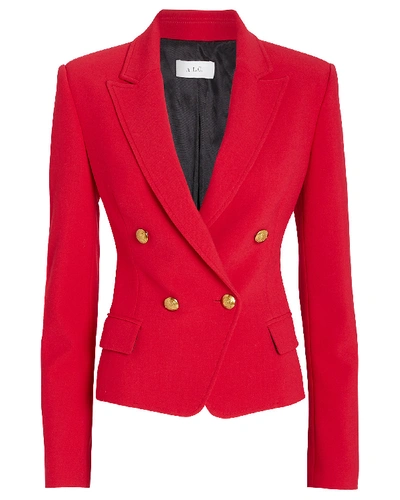 Shop A.l.c Hendrick Double Breasted Blazer In Red