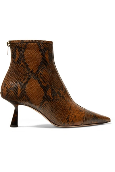 Shop Jimmy Choo Kix 65 Snake-effect Leather Ankle Boots In Snake Print