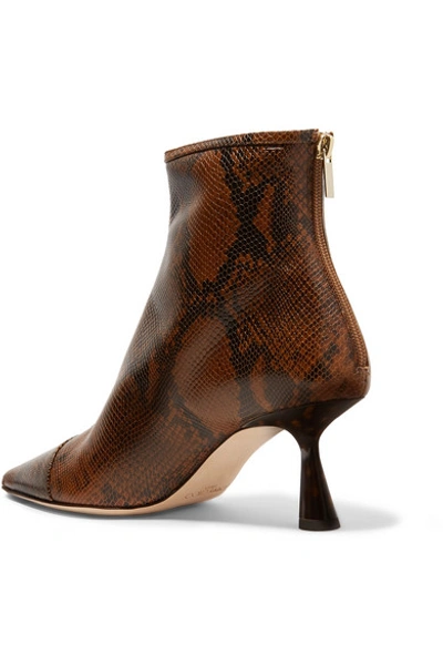 Shop Jimmy Choo Kix 65 Snake-effect Leather Ankle Boots In Snake Print