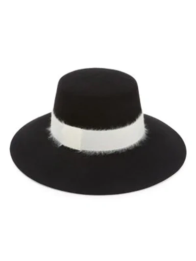 Shop Eugenia Kim Stevie Mohair-blend Band Wool Bucket Hat In Black
