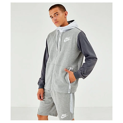 Nike Men's Hybrid Full-zip Hoodie In Grey Size Large | ModeSens