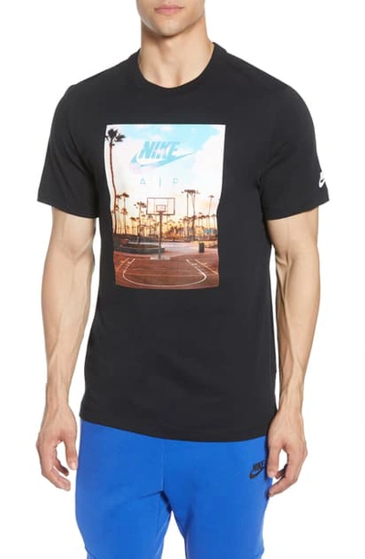 Shop Nike Court 1 Graphic T-shirt In Black