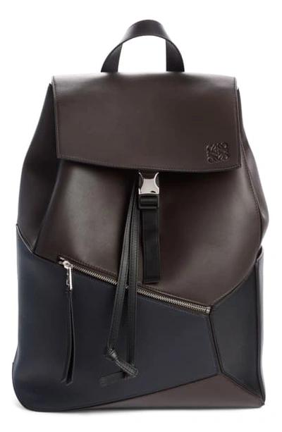 Shop Loewe Puzzle Leather Backpack In Black