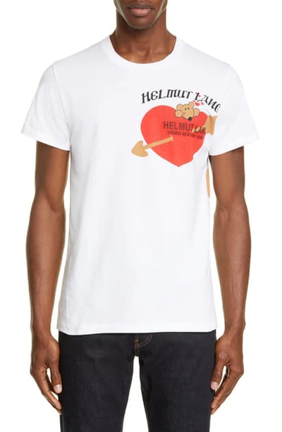 Shop Helmut Lang Logo Heart Graphic T-shirt In Chalk White