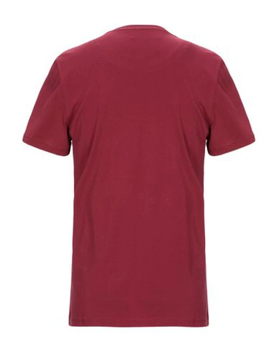 Shop Frankie Morello Man T-shirt Burgundy Size S Cotton In Red
