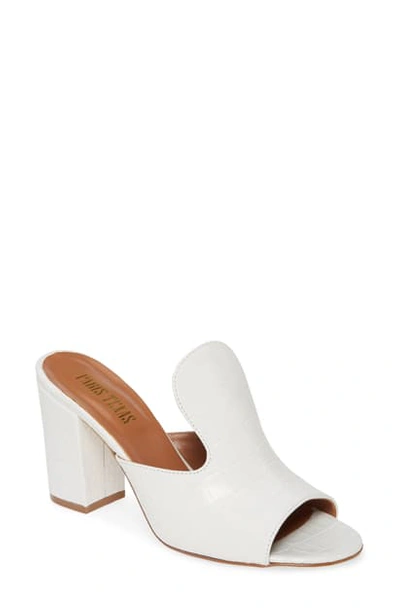 Shop Paris Texas High Mule Slide Sandal In White Croco