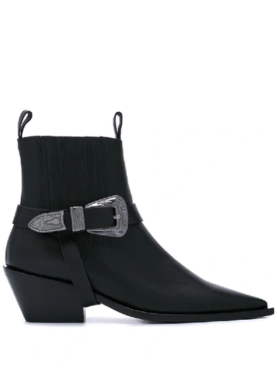 Shop Anine Bing Pointed Ankle Boots In Black