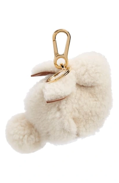 Shop Loewe Genuine Shearling Bunny Bag Charm In Natural