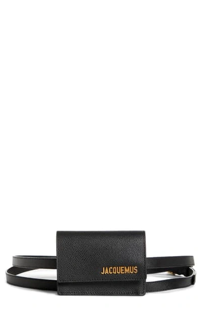 Shop Jacquemus Bello Leather Belt Bag - Black