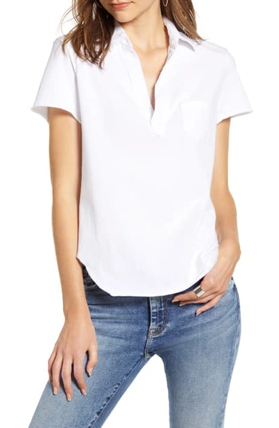 Frank & Eileen Tee Lab Henley Pocket Tee In White