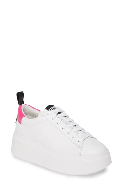 Shop Ash Moon Platform Sneaker In White/ Pink