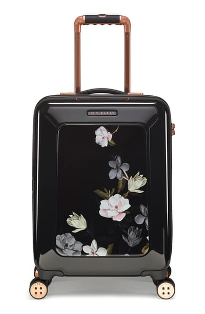 Shop Ted Baker Small Take Flight Opal 21-inch Hard Shell Spinner Carry-on In Black