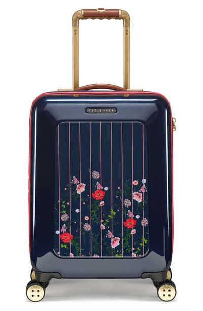 Shop Ted Baker Small Take Flight Hedgerow 21-inch Spinner Carry-on In Blue