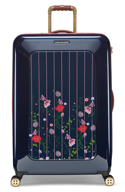 Shop Ted Baker Large Take Flight Hedgerow 32-inch Hard Shell Spinner Suitcase In Blue